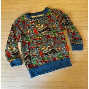 Bamboo Bliss Christmas Movie Montage Bamboo Viscose Pullover Top Blue Kids 2T